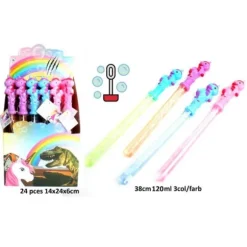 Bâton Bulles de Savon Licorne - 38 cm - 120 ml - Couleur Aléatoire