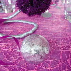 Bulle Pailletée Transparente 10 cm Argent