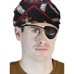 Cache-œil de pirate avec tête de mort