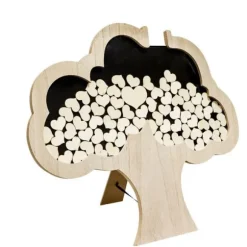 Cadre Arbre Dédicace en bois avec 72 cœurs - 60 cm