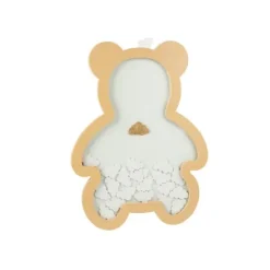 Cadre Livre d'or Nounours et 45 Nuages en bois - Collection Baby Nude