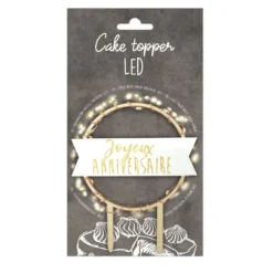 Cake Topper avec LED - Joyeux Anniversaire