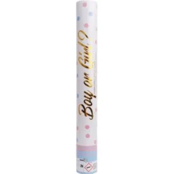 Canon à confettis ronds pour Gender Reveal - Garçon ou Fille ? - 40 cm - Modèle au choix