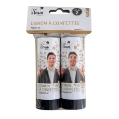 2 canons à confettis - 11 cm - Couleur au choix