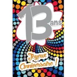 Carte d'Anniversaire Découp'âge avec enveloppe - 13 ans