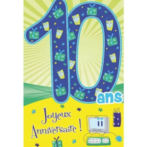 Carte d'Anniversaire Découp'âge avec enveloppe - 6 ans