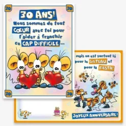 Carte d'Anniversaire Géante avec Enveloppe - 30 ans