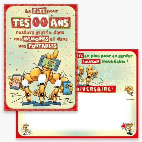 Carte d’Anniversaire Grand Format avec Enveloppe - "Mémoires et Portables"