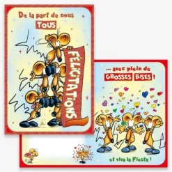 Carte d’Anniversaire Grand Format avec Enveloppe - "De la part de nous tous"