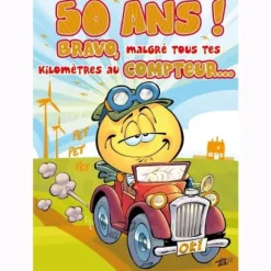 Carte d'Anniversaire Maxi Format avec Enveloppe - 50 ans