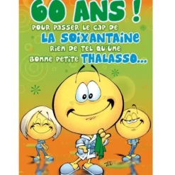 Carte d'Anniversaire Maxi Format avec Enveloppe - 60 ans