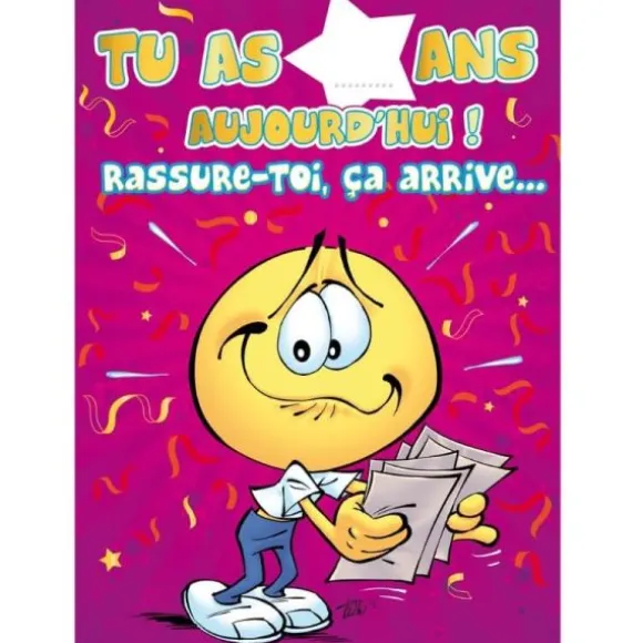 Carte d'Anniversaire Maxi Format avec Enveloppe - Age à personnaliser