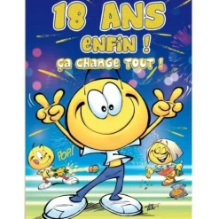 Carte d'Anniversaire Maxi Format avec Enveloppe - 18 ans