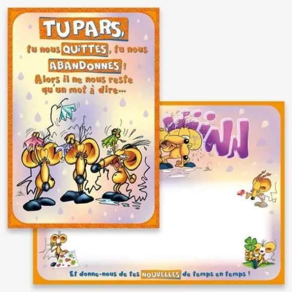 Carte Grand Format avec Enveloppe - "Tu pars"