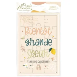 Carte Puzzle Annonce - Bientôt Grande Sœur - Collection Annonce de Grossesse