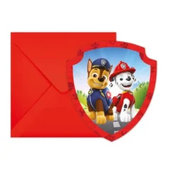 6 cartes d'invitation en carton avec enveloppes FSC® - 11 x 10 cm - Paw Patrol : La Pat' Patrouille™ Rescue Heroes
