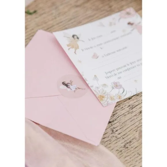 6 cartes d'invitation en carton avec enveloppes - 10 x 10 cm - Collection Fairy World