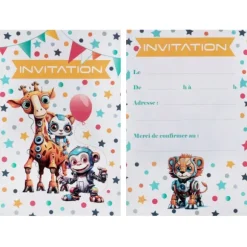 6 cartes d'invitation en carton avec enveloppes FSC® - 18 x 11 cm - Stitch™