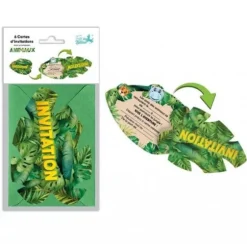 6 cartes d’invitation en carton - 10 x 15 cm - Collection Aventurier