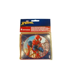 6 Cartes d'Invitation et Enveloppes en carton FSC Spiderman™ Crime Fighter