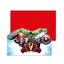 6 Cartes d'Invitation et Enveloppes en carton FSC Avengers™ Infinity Stones