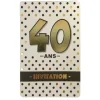 5 cartes d'invitation pour anniversaire - Noir, Blanc et Or - Age au Choix