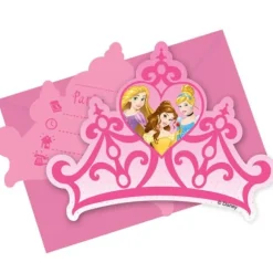 6 Cartes d'Invitations avec Enveloppes - Princesses Disney