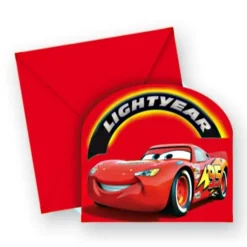 Cartes d'invitations + enveloppes anniversaire Cars