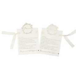 2 cartes "Parrain / Marraine" FSC® - 12,7 x 19 cm - Collection Baptême Crème et Or