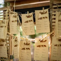 15 Cartes Plan de Table - Palm Leaf - Sable et Or