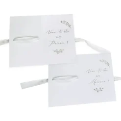 2 cartes "Veux-tu être ma marraine / mon parrain" avec enveloppes FSC® - 10 x 15 cm - Collection Communion Blanc et Or