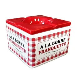 Cendrier carré "À la bonne franquette" - Collection Claquettes Chaussettes