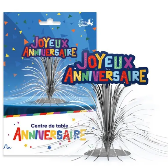 Centre de table "Joyeux Anniversaire" - 31 cm - Collection Récréation Multicolore