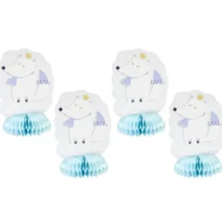 4 Centres de Table - Baby Shower - Renard Bleu