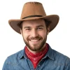 Chapeau de Cow-Boy marron en aspect daim