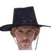 Chapeau de cow-boy noir en cuir