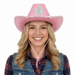 Chapeau de cow-girl avec étoile - Couleur Aléatoire