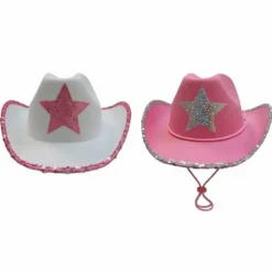 Chapeau de cow-girl avec étoile - Couleur Aléatoire