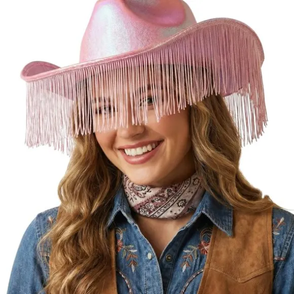Chapeau de Cow-Girl rose à franges