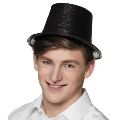 Chapeau Haut de Forme à Paillettes - Noir
