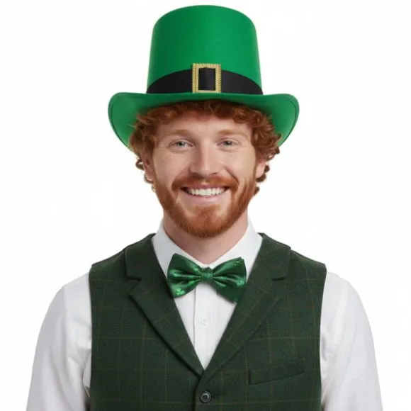 Chapeau haut-de-forme vert avec boucle dorée - Saint-Patrick