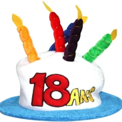 Chapeau Joyeux anniversaire 18 ans blanc