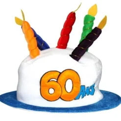 Chapeau Joyeux anniversaire 60 ans blanc