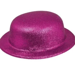 Chapeau Melon à Paillettes - Fushia