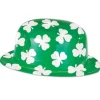 Chapeau Melon Saint-Patrick avec trèfles en plastique