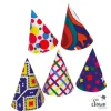 6 chapeaux pointus multicolores en carton