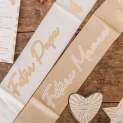 Écharpe pour Gender Reveal en satin - Collection Baby Nude - Modèle au choix