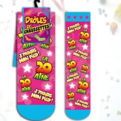 Chaussettes "La 20aine J'Prends Mon Pied !" - Rose