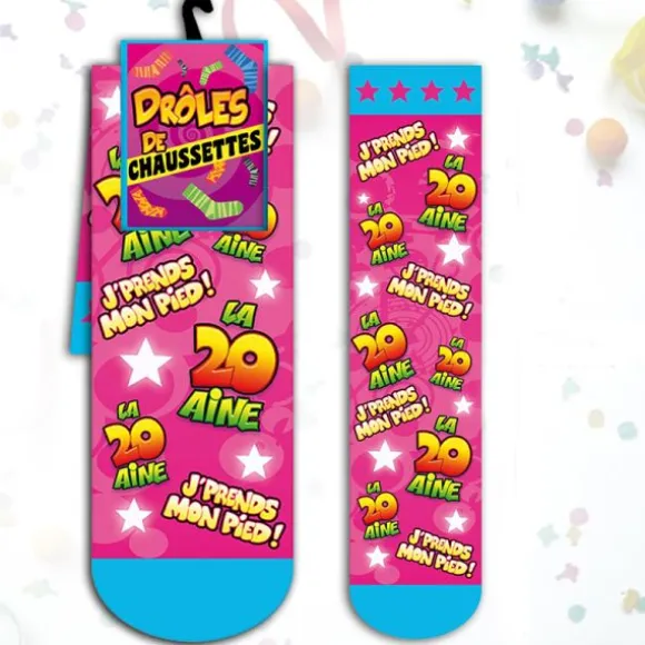 Chaussettes "La 20aine J'Prends Mon Pied !" - Rose