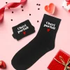 Chaussettes noires pour homme - Saint-Valentin - Collection Chéri Chérie